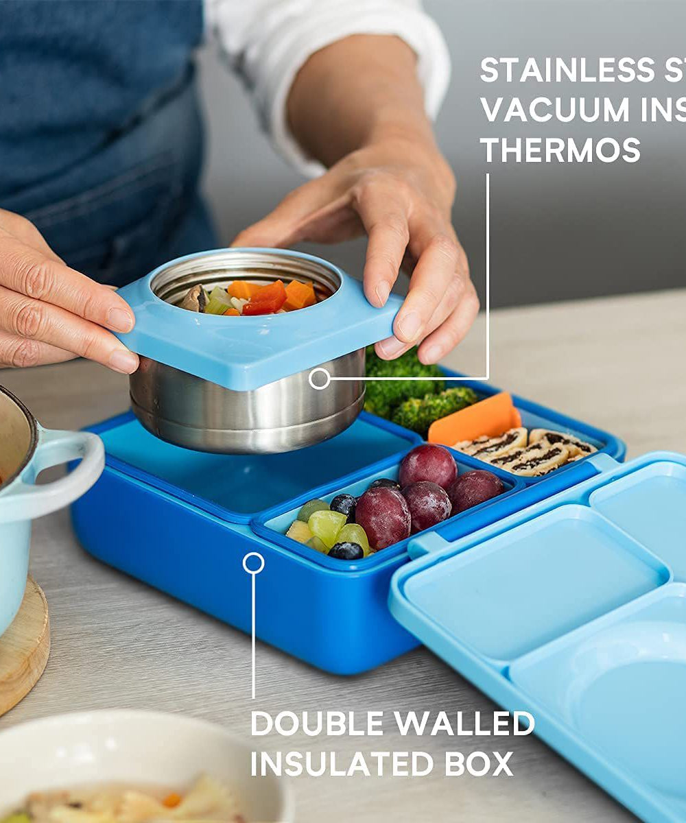 OmieBox - Boîte à repas Bento bleue isolante thermique