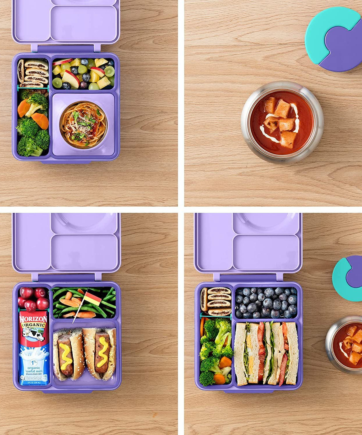 OmieBox Geïsoleerde Paarse Bento Lunchbox