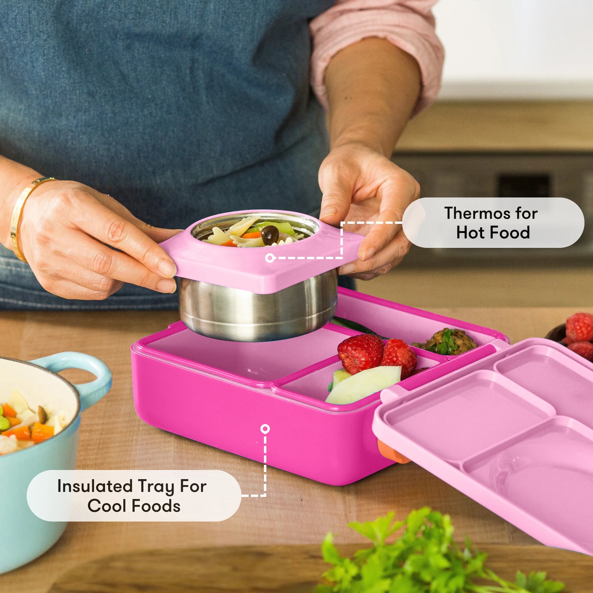 Omiebox - Insulated Fairy Pink Bento Lunch Box