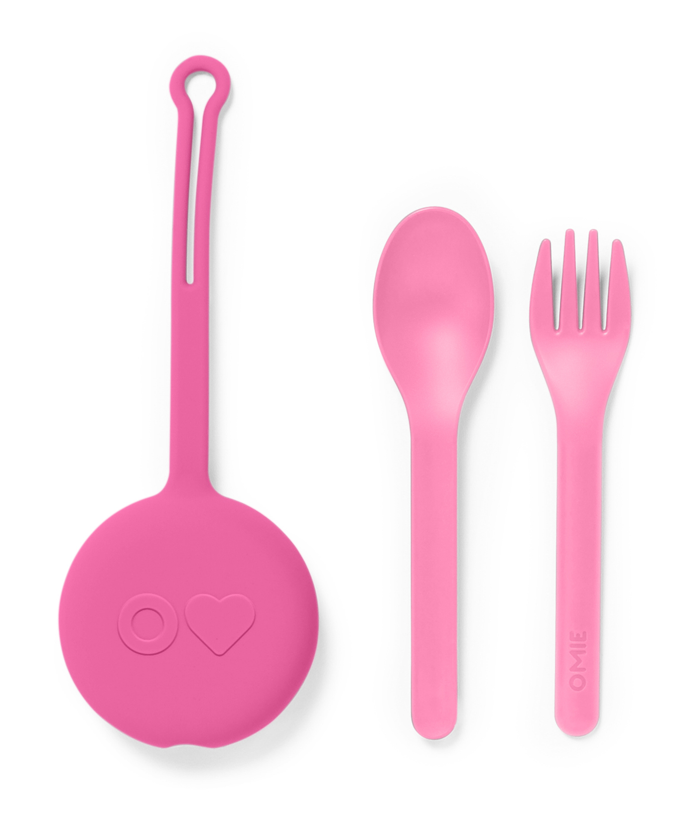 Omiebox - Conjunto de Garfo e Colher de Silicone OmiePod Balon Rosa