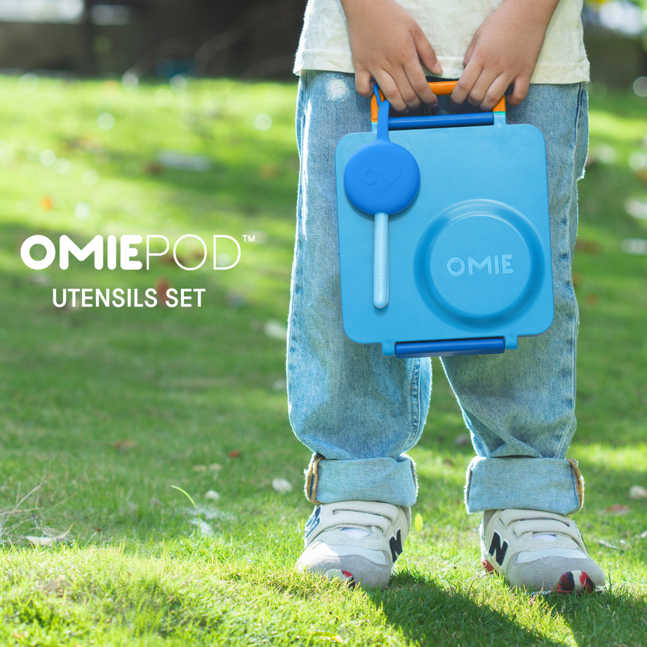Omiebox - OmiePod Capri Blue Silicone Fork and Spoon Set