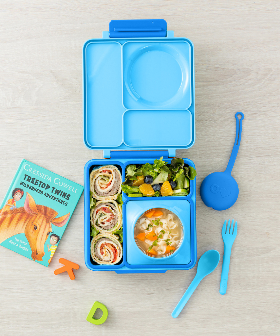 Omiebox - OmiePod Capri 蓝色硅胶叉子和勺子套装