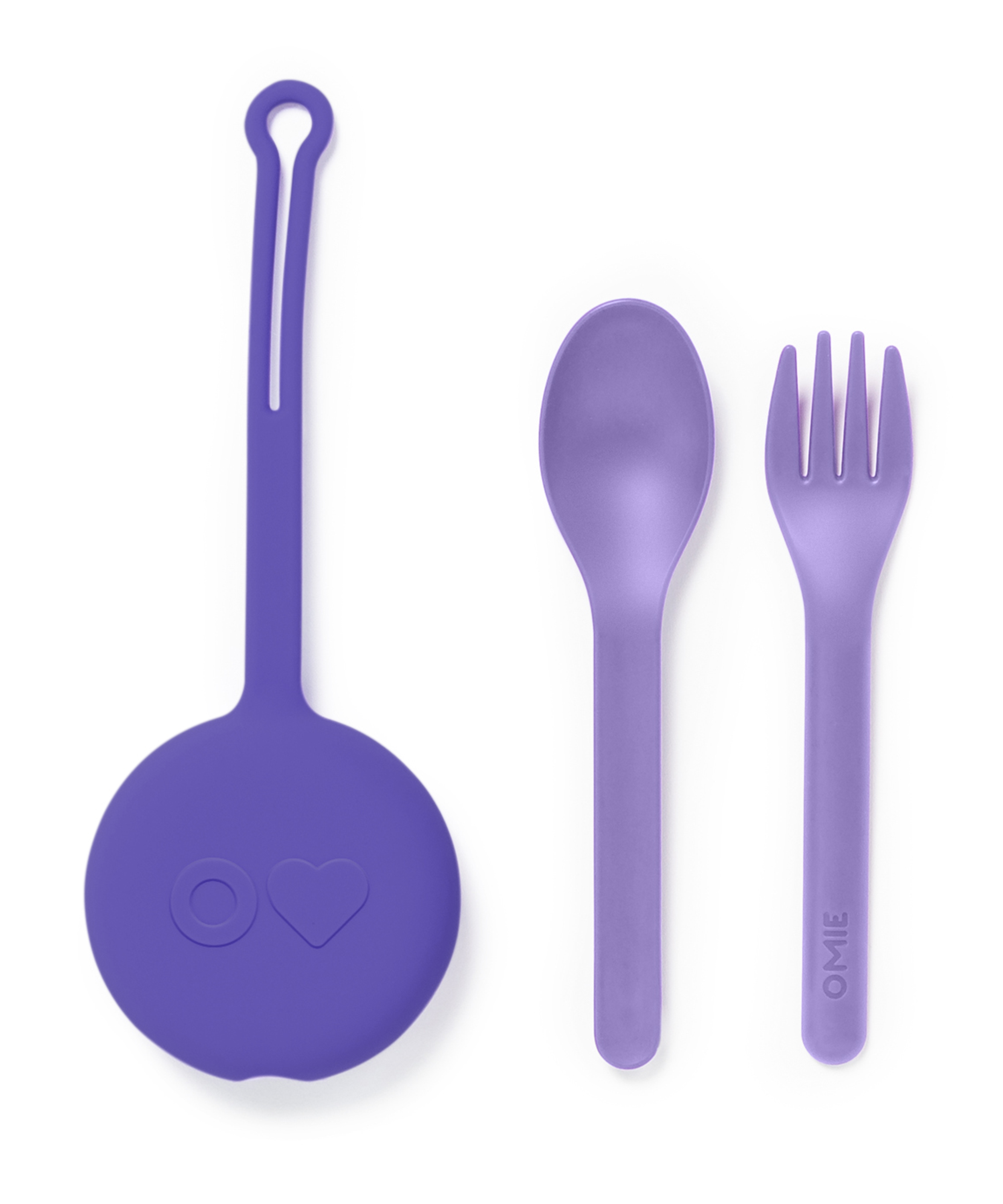 Omiebox - Conjunto de Garfo e Colher OmiePod Lila de Silicone