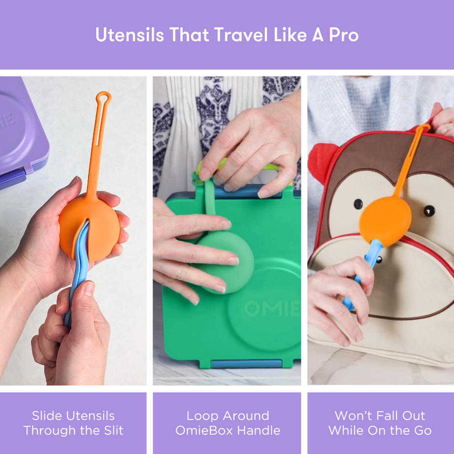 Omiebox - OmiePod Lila Silikonski Set Vilica i Žlica