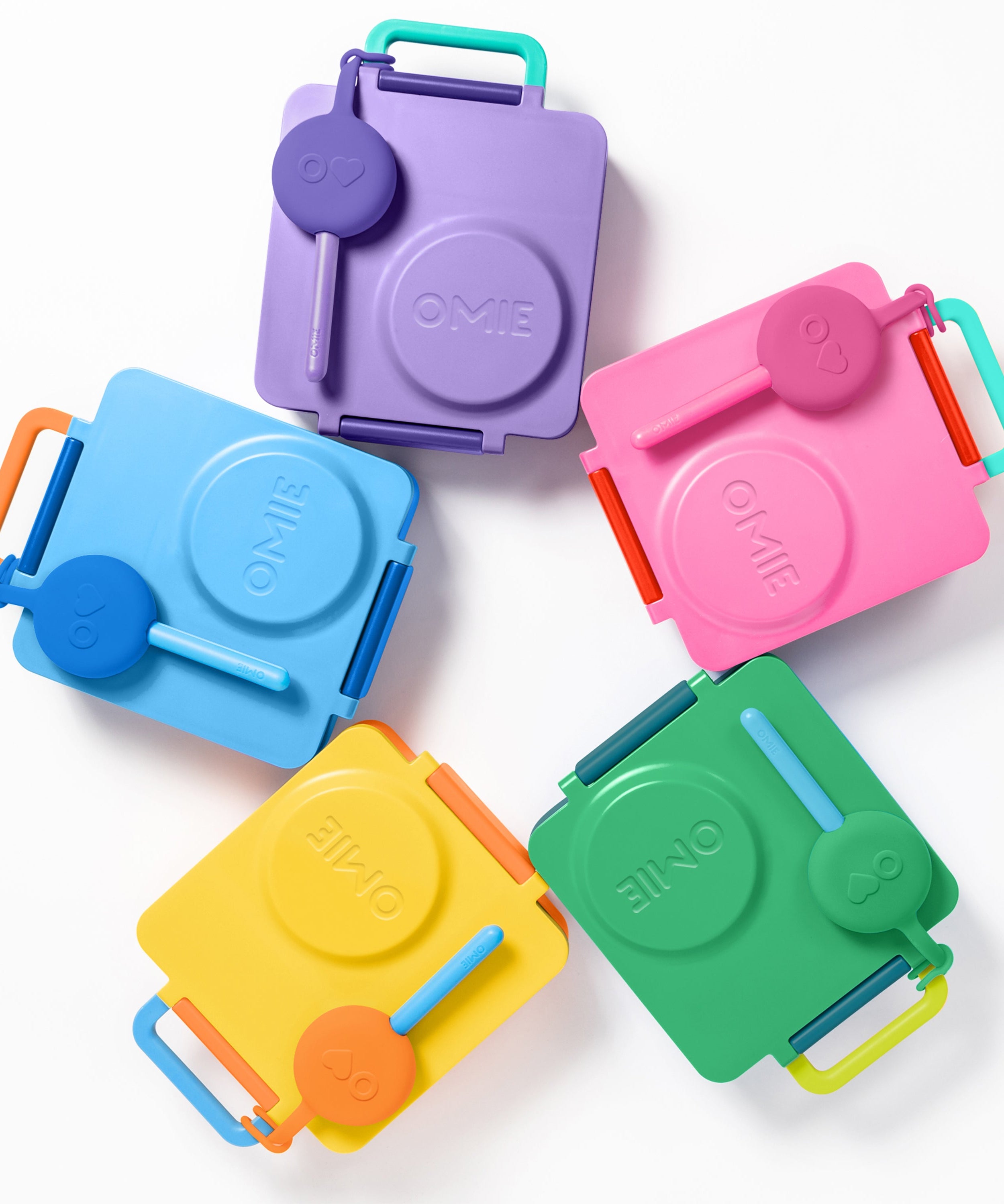 Omiebox - OmiePod Lila Silikon Çatal ve Kaşık Seti