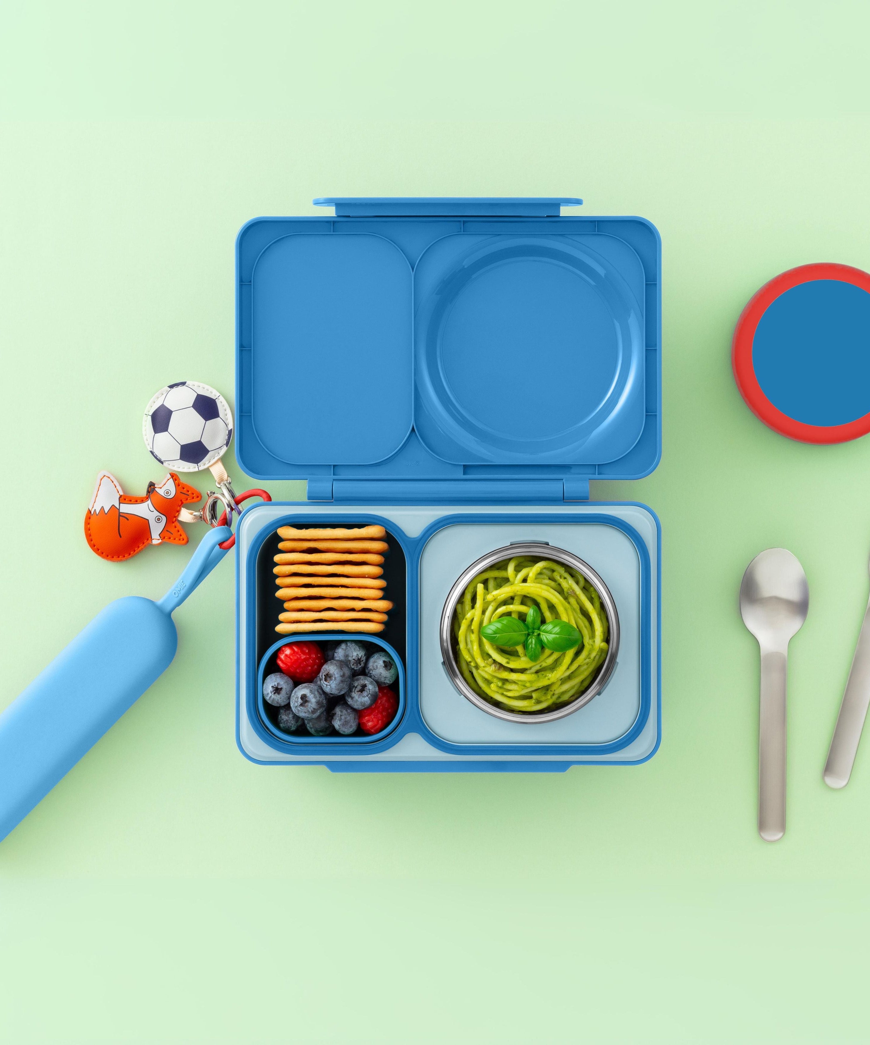 Omiebox - ست چنگال و قاشق OmiePod UP Azure سیلیکونی