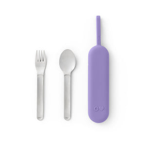 Omiebox - OmiePod UP Violet Silicone Fork and Spoon Set