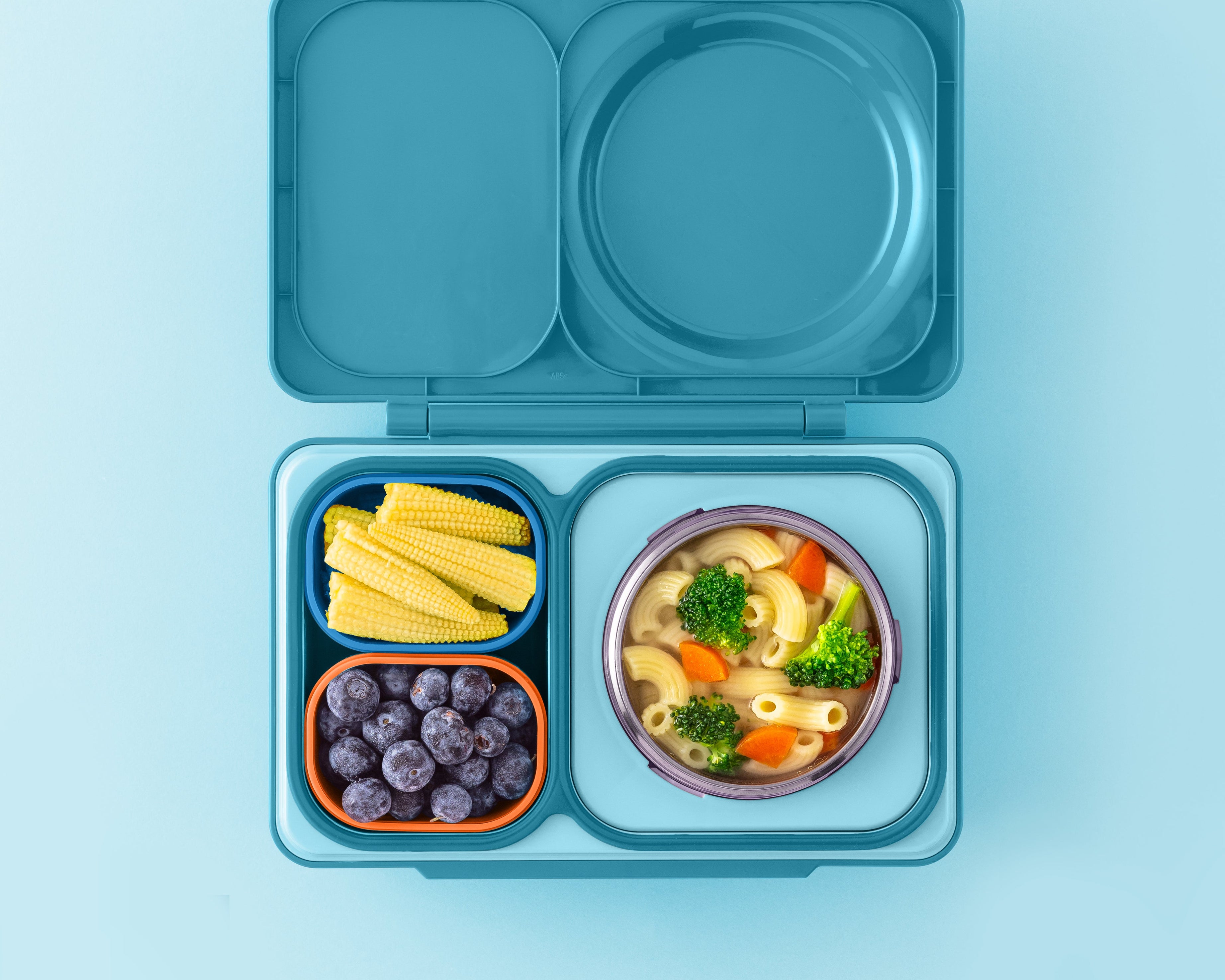 Omiebox - UP बेंटो बॉक्स आंतरिक विभाजन कंटेनर 2 टुकड़े नीला/नारंगी