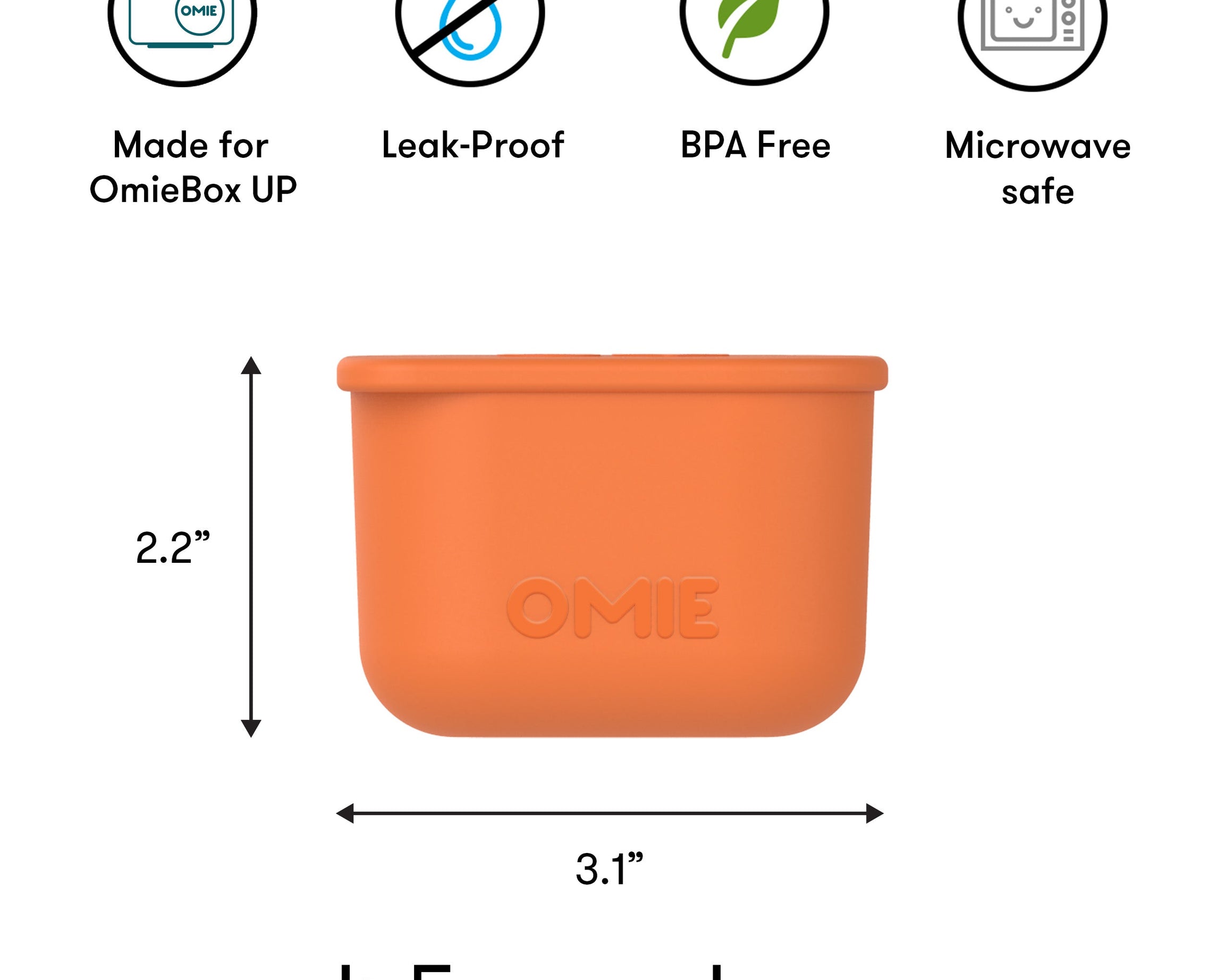 Omiebox - UP बेंटो बॉक्स आंतरिक विभाजन कंटेनर 2 टुकड़े नीला/नारंगी