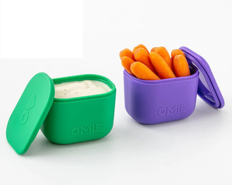 Omiebox - UP बेंटो बॉक्स आंतरिक विभाजन कंटेनर 2 टुकड़े बैंगनी/हरा