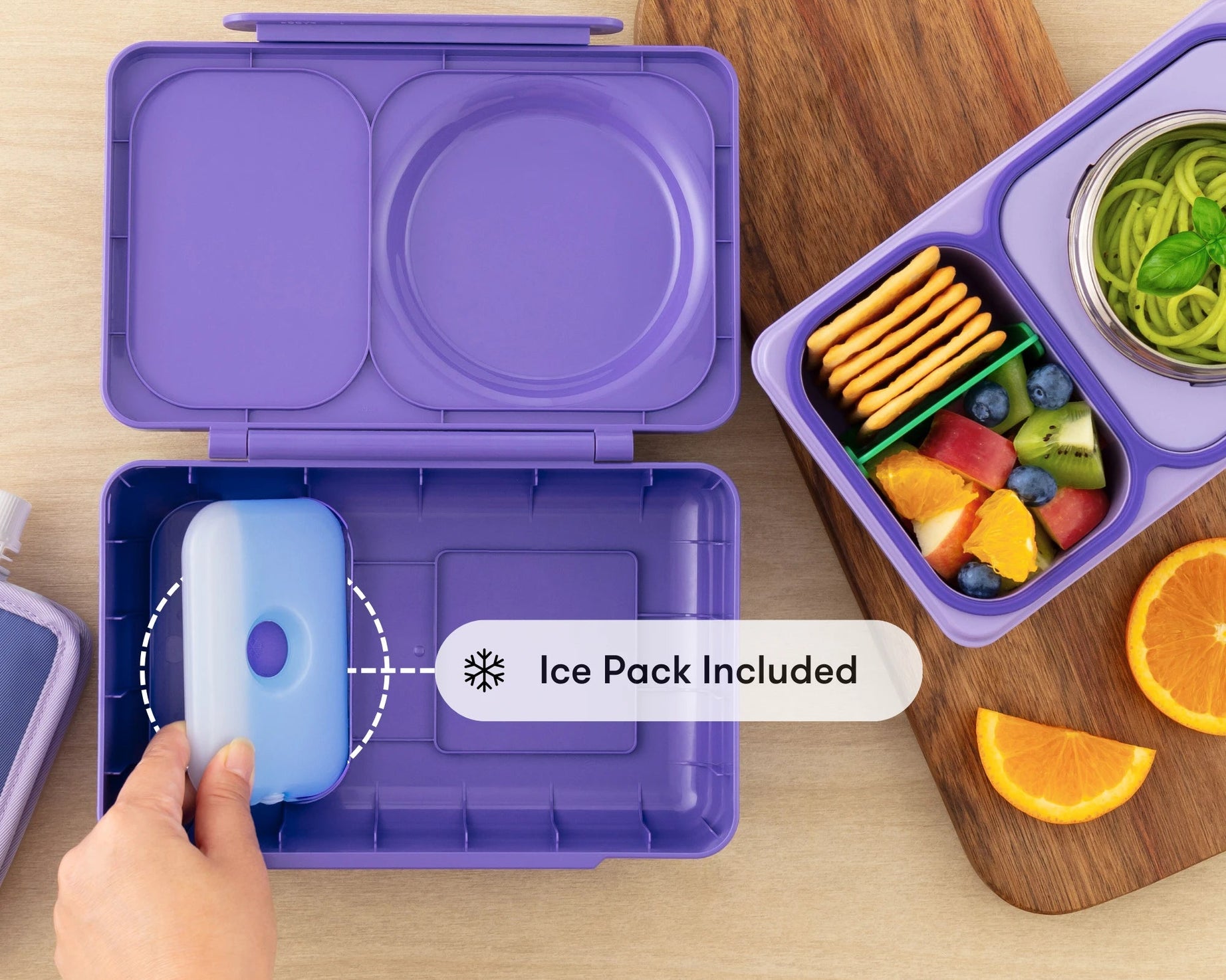 Omiebox - UP ताप इन्सुलेटेड 2. पीढ़ी गैलेक्सी पर्पल बेंटो भोजन बॉक्स