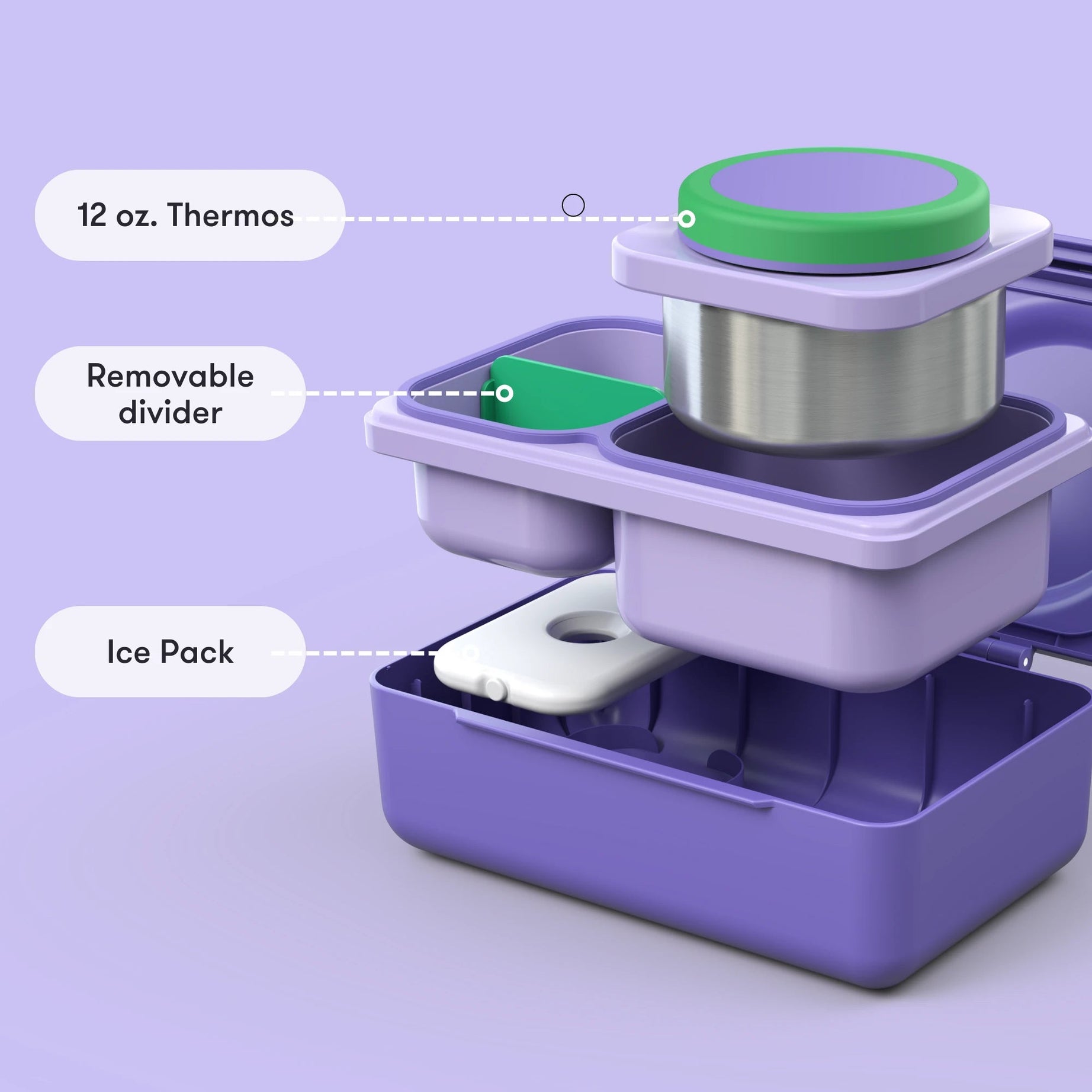 Omiebox - UP Insulated na 2nd Generation Galaxy Purple Bento Lunch Box