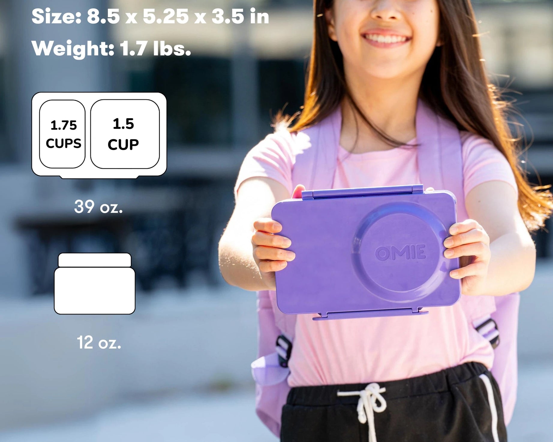 Omiebox - UP ताप इन्सुलेटेड 2. पीढ़ी गैलेक्सी पर्पल बेंटो भोजन बॉक्स