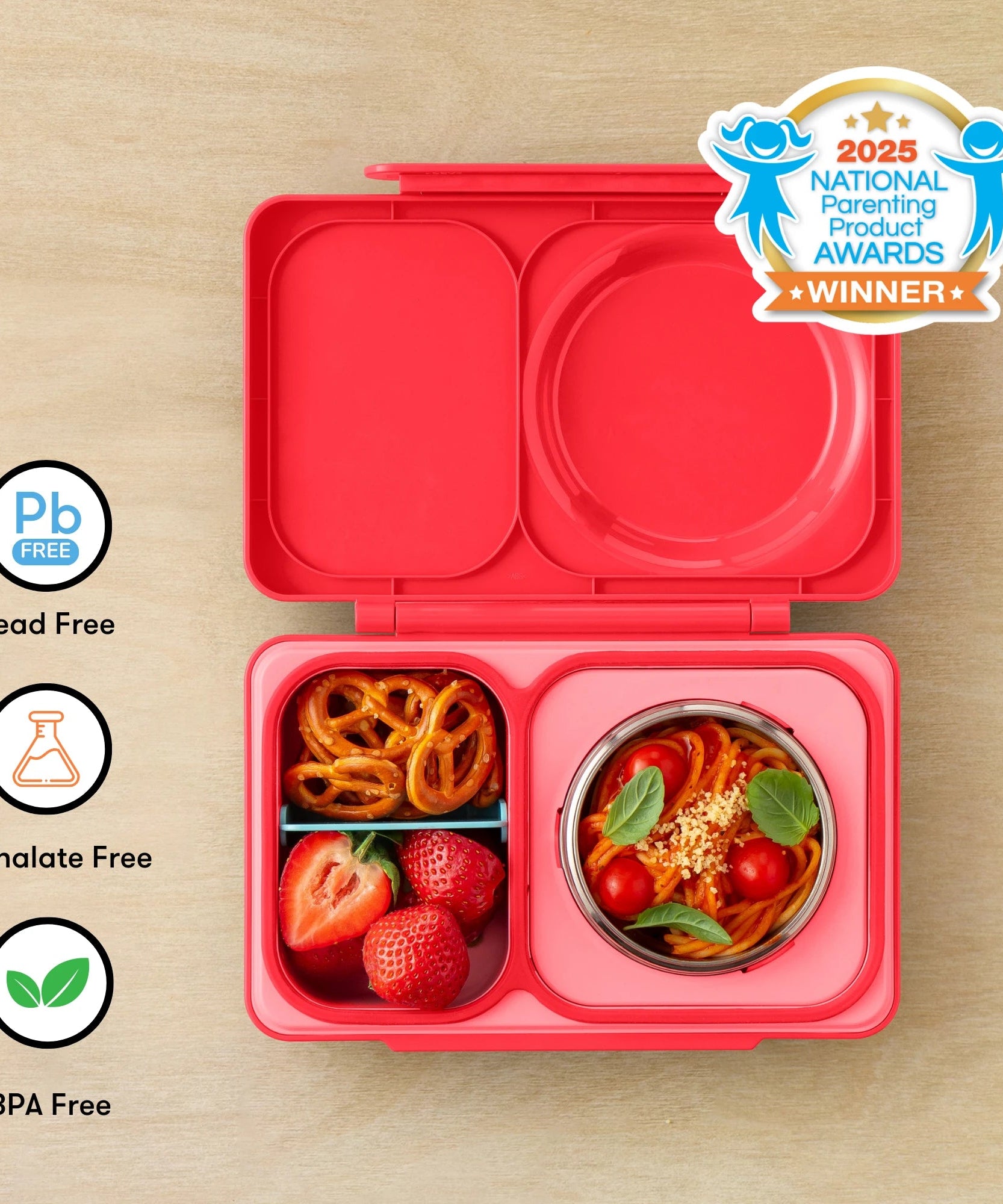 Omiebox - UP Heat Insulated 2nd Generation Cherry Pink Bento Lunch Box