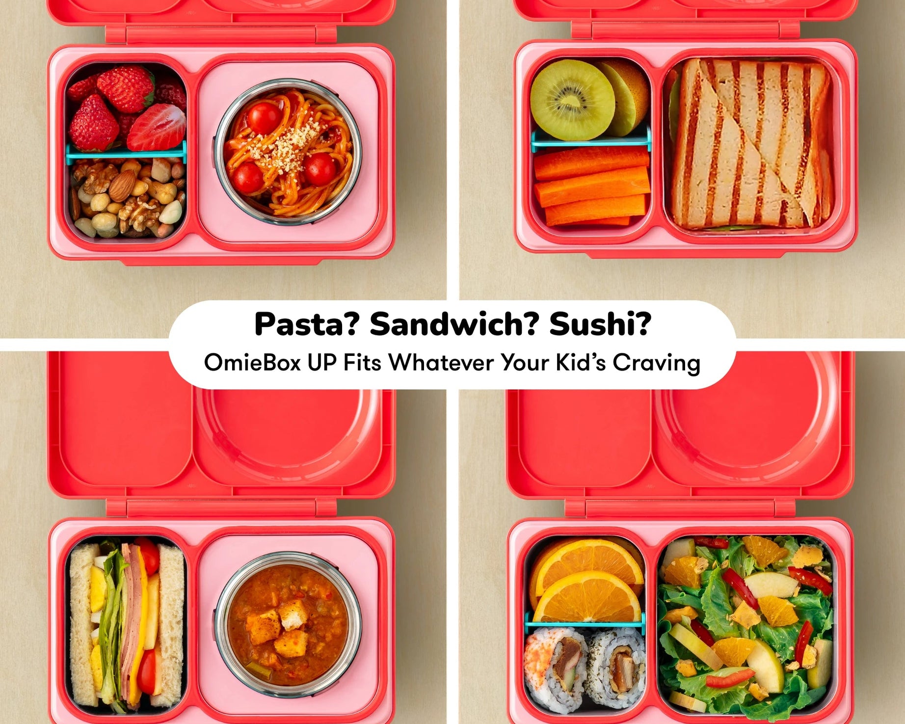 Omiebox - UP Heat Insulated 2nd Generation Cherry Pink Bento Lunch Box