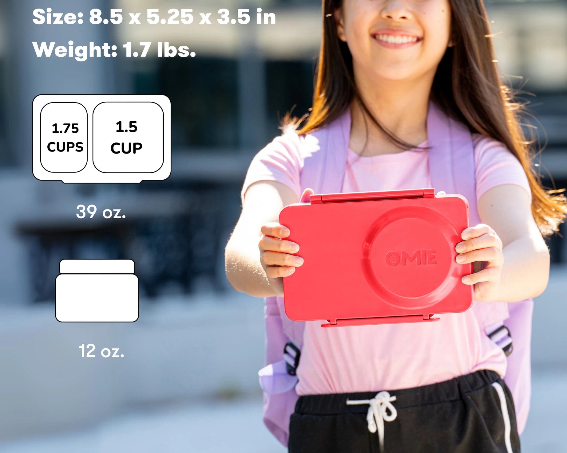 Omiebox - UP Heat Insulated 2nd Generation Cherry Pink Bento Lunch Box