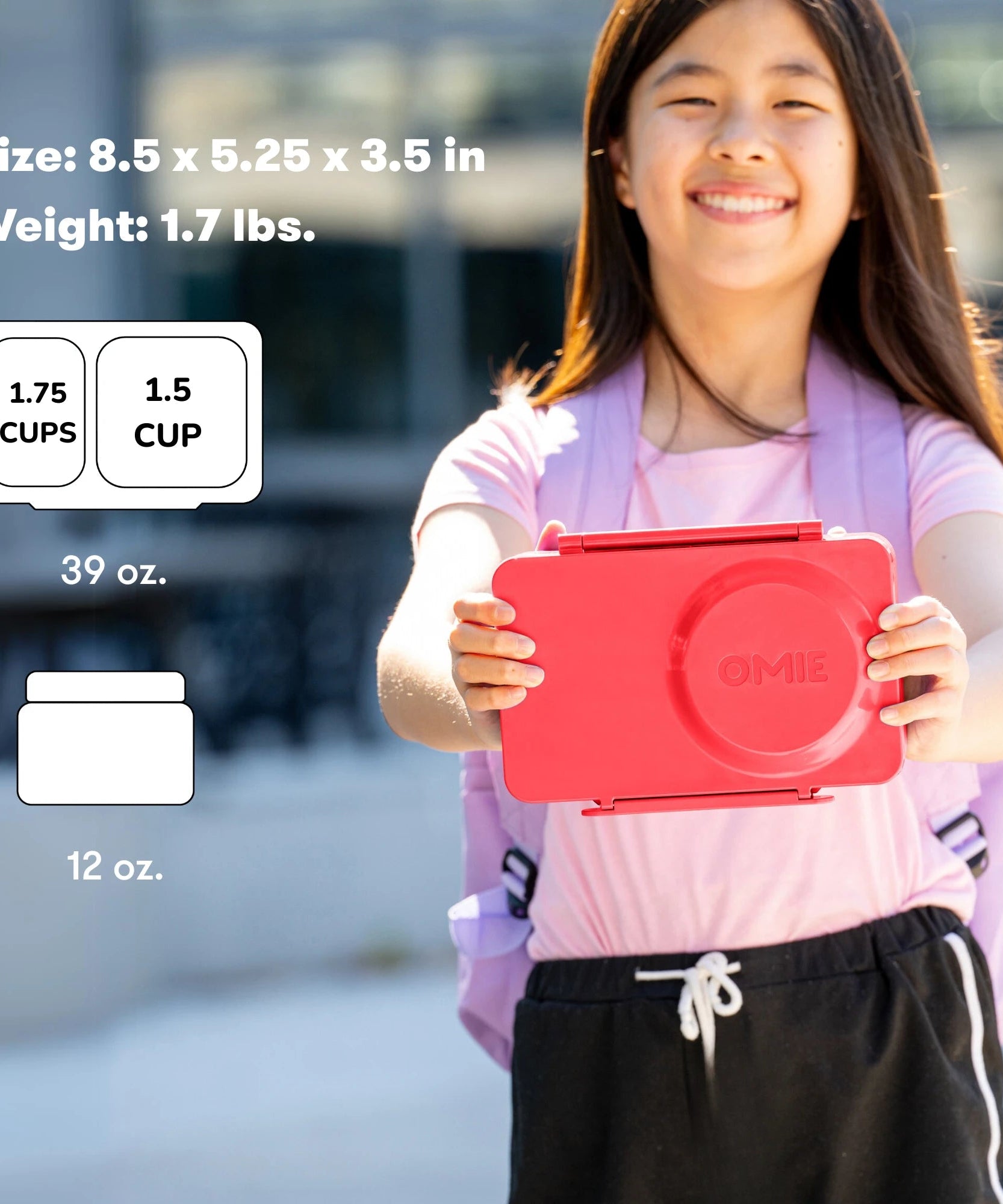 Omiebox - UP Heat Insulated 2nd Generation Cherry Pink Bento Lunch Box