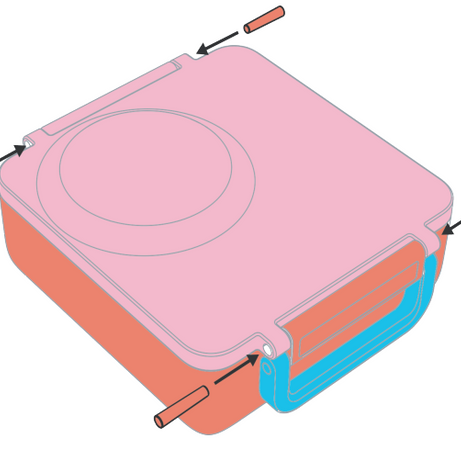 Omiebox - 备件：海蓝色夹子和铰链销 1个