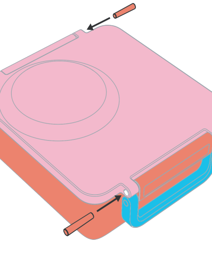 Omiebox - 交換部品：海の青色の留め具と蝶番の軸 1個