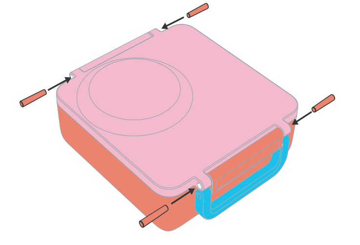 Omiebox - قطعه یدکی: گیره و پین لولا به رنگ بنفش یاسی ۱ عدد