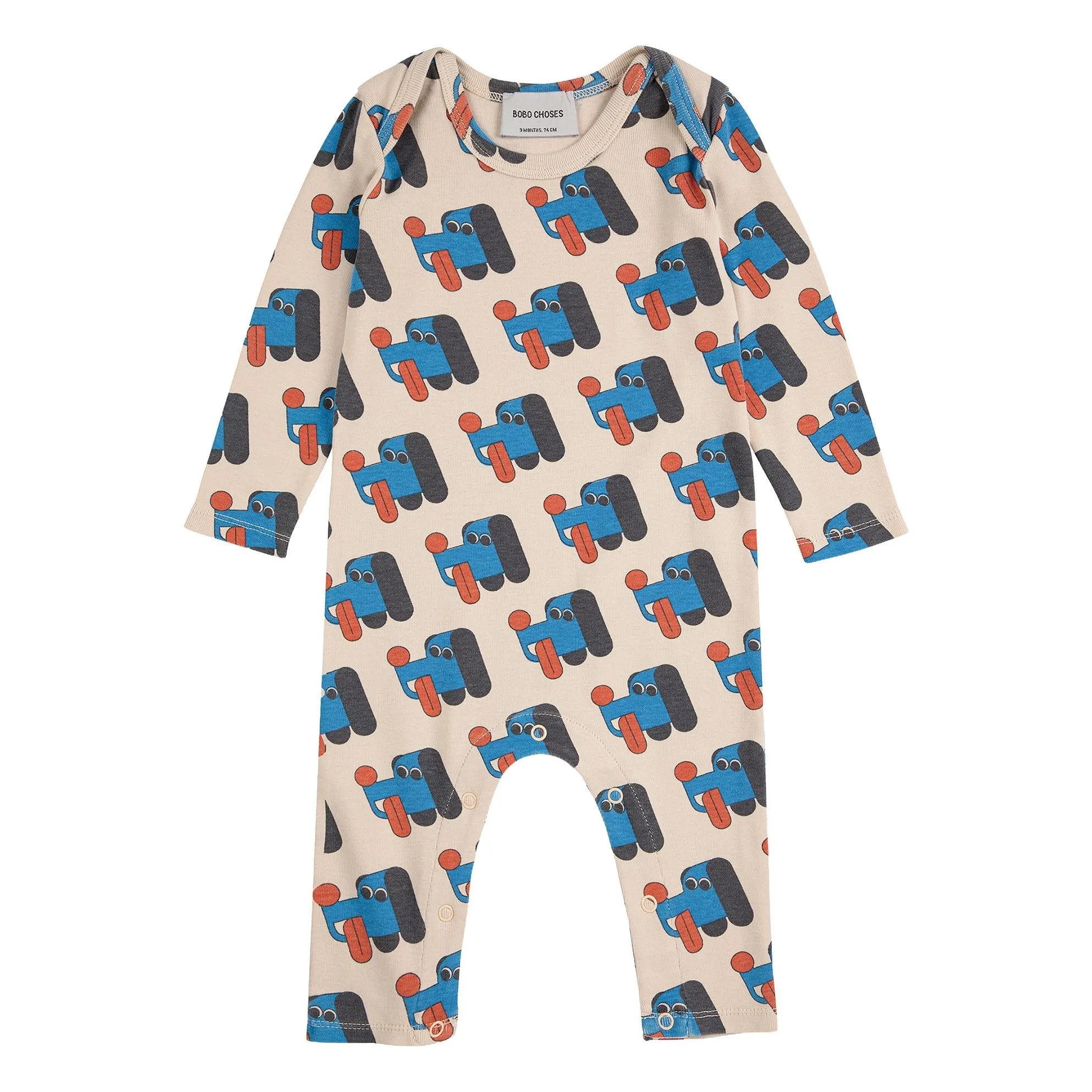 Bobo Choses - Overall aus Bio-Baumwolle mit Hunde-Print | Beige