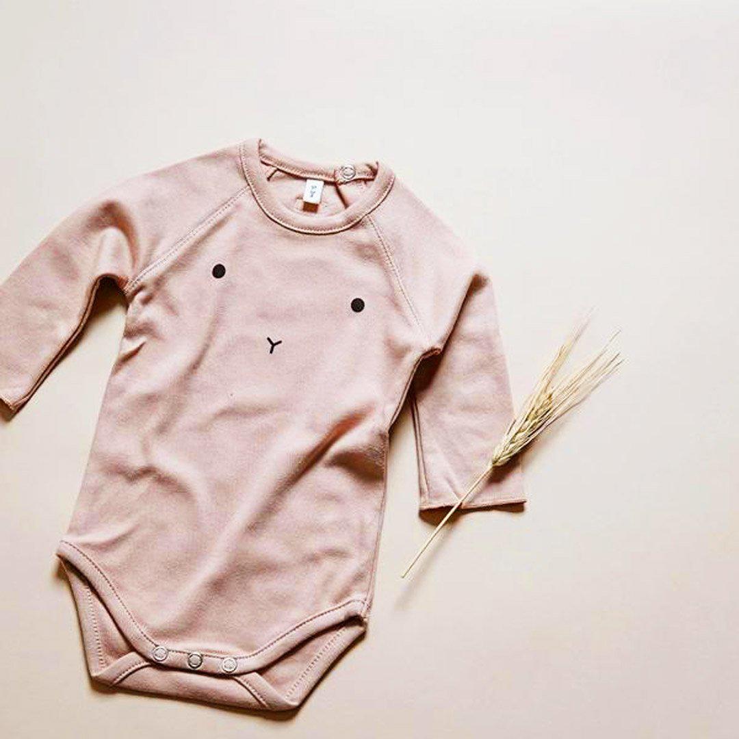 Organic Zoo Bunny Bodysuit - Clay-Bodysuits-NB-Clay | Natural Baby Shower