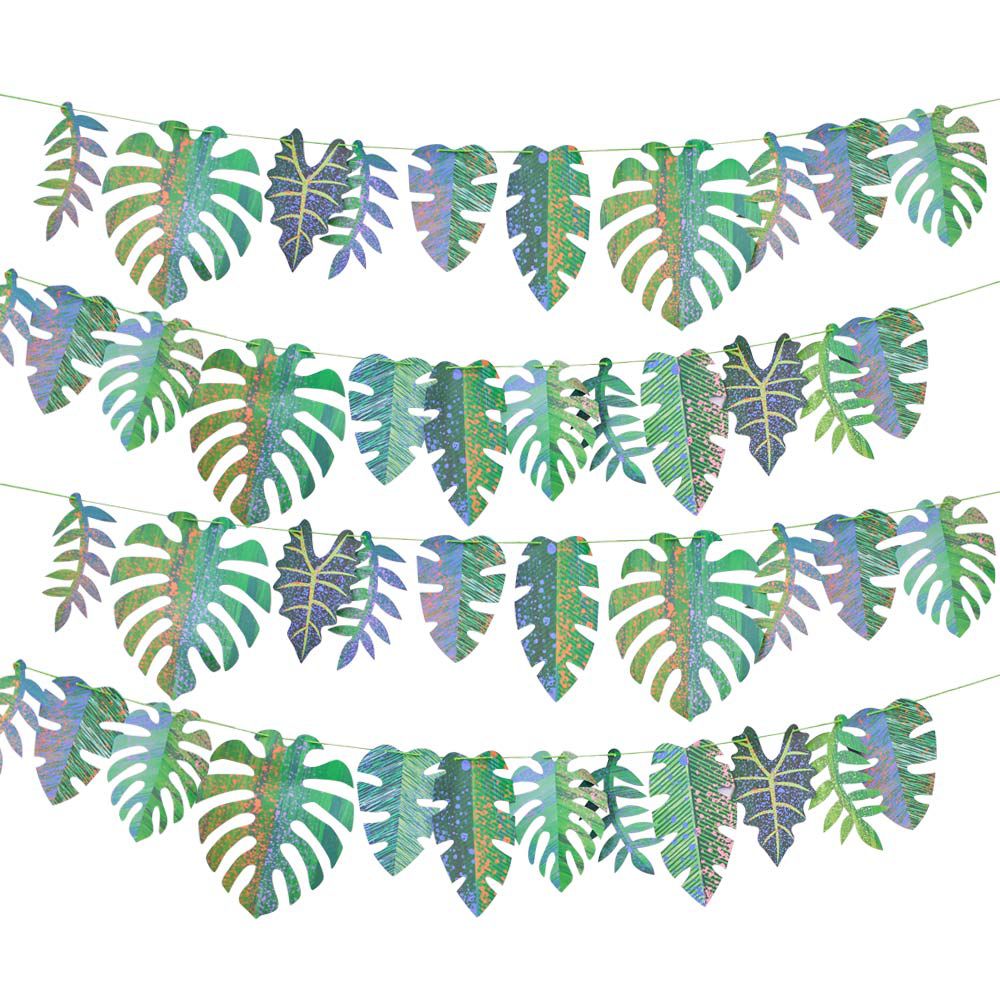 Party Pieces - Explorer Dino Leaf Patterned Hanging Ornaments 