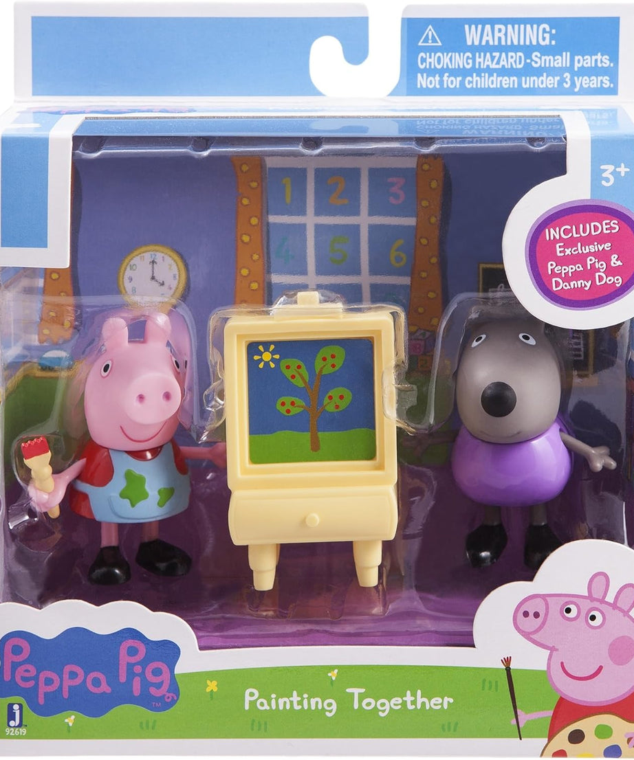 Peppa Pig - Set de Juguetes de Figuras Peppa y Danny el Perro Pintando