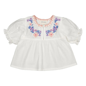Louis Louise - Pooni Bestickte Bluse | Weiß