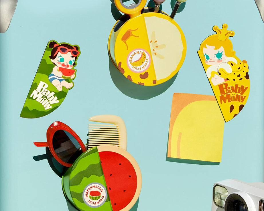 Pop Mart - Coffret de rangement opaque à fermeture magnétique de la série d'arômes fruités Baby Molly original