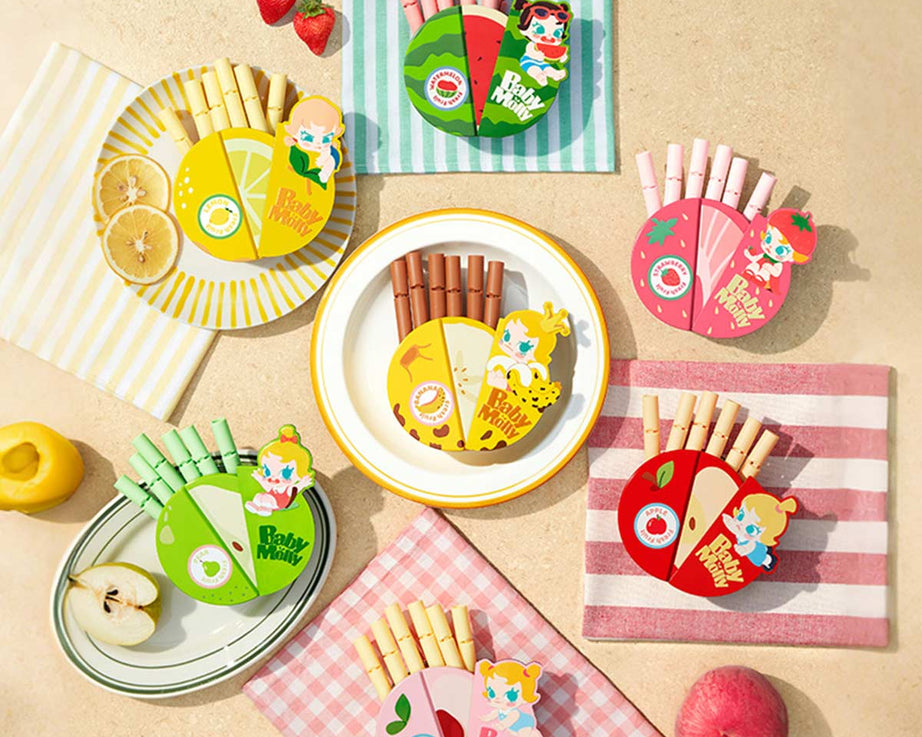 Pop Mart - Coffret de rangement opaque à fermeture magnétique de la série d'arômes fruités Baby Molly original