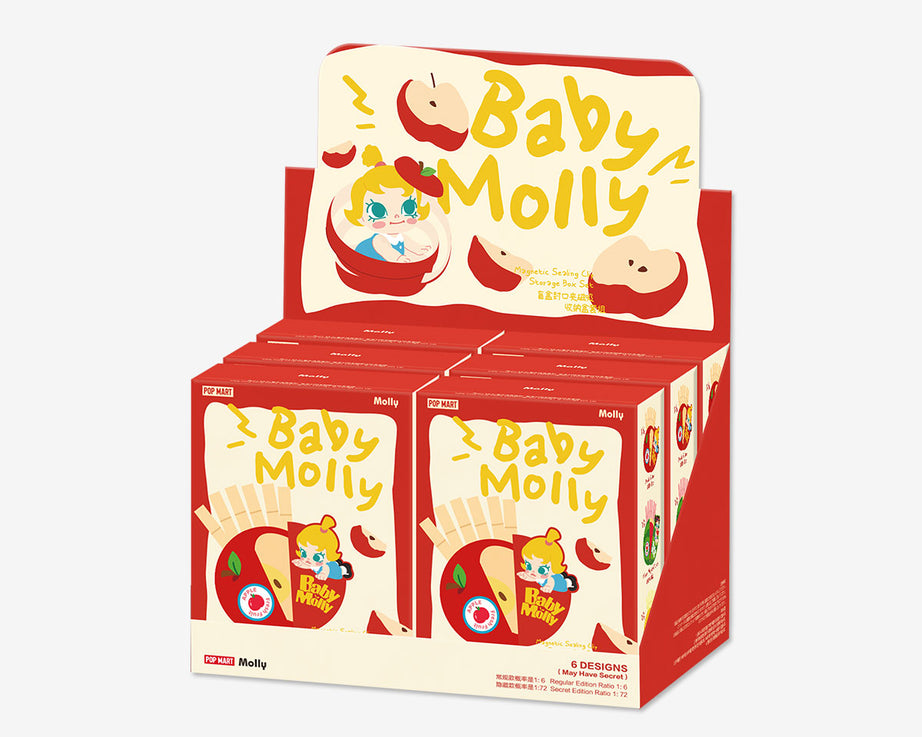 Pop Mart - Coffret de rangement opaque à fermeture magnétique de la série d'arômes fruités Baby Molly original