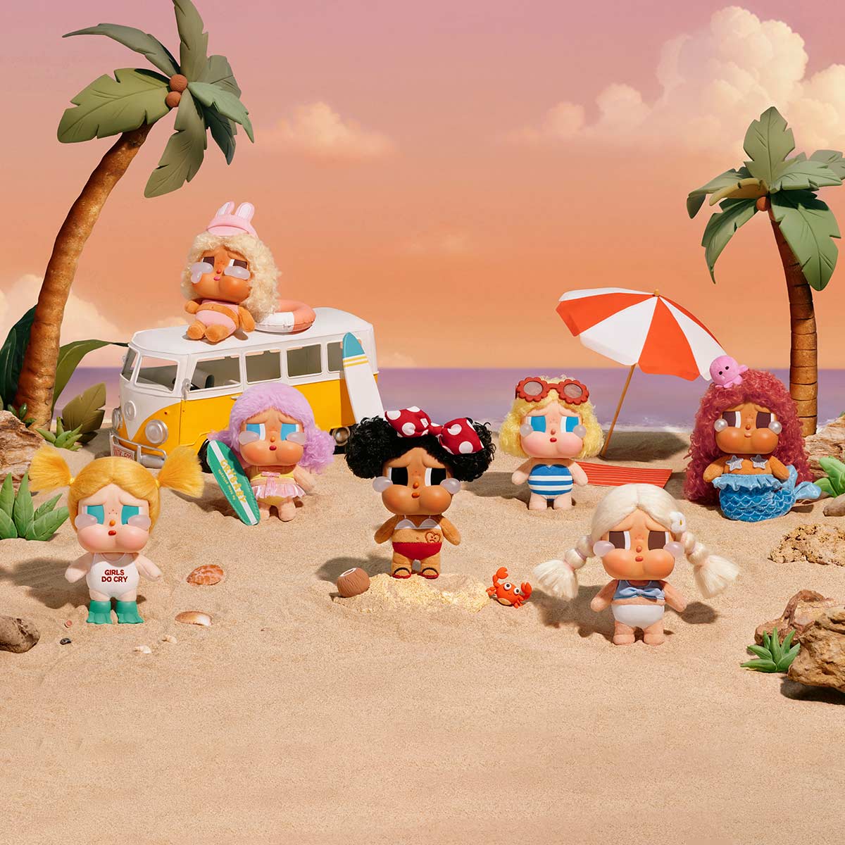 Pop Mart - Orijinal Crybaby Vacation Mode On Serisi Vinil Peluş