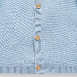 Purebaby Knit Cardigan - Blue Melange-Cardigans-Blue Melange-NB | Natural Baby Shower