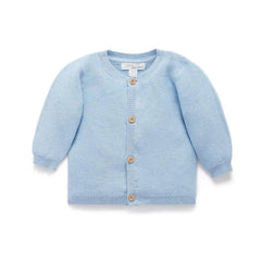 Purebaby Knit Cardigan - Blue Melange-Cardigans-Blue Melange-NB | Natural Baby Shower