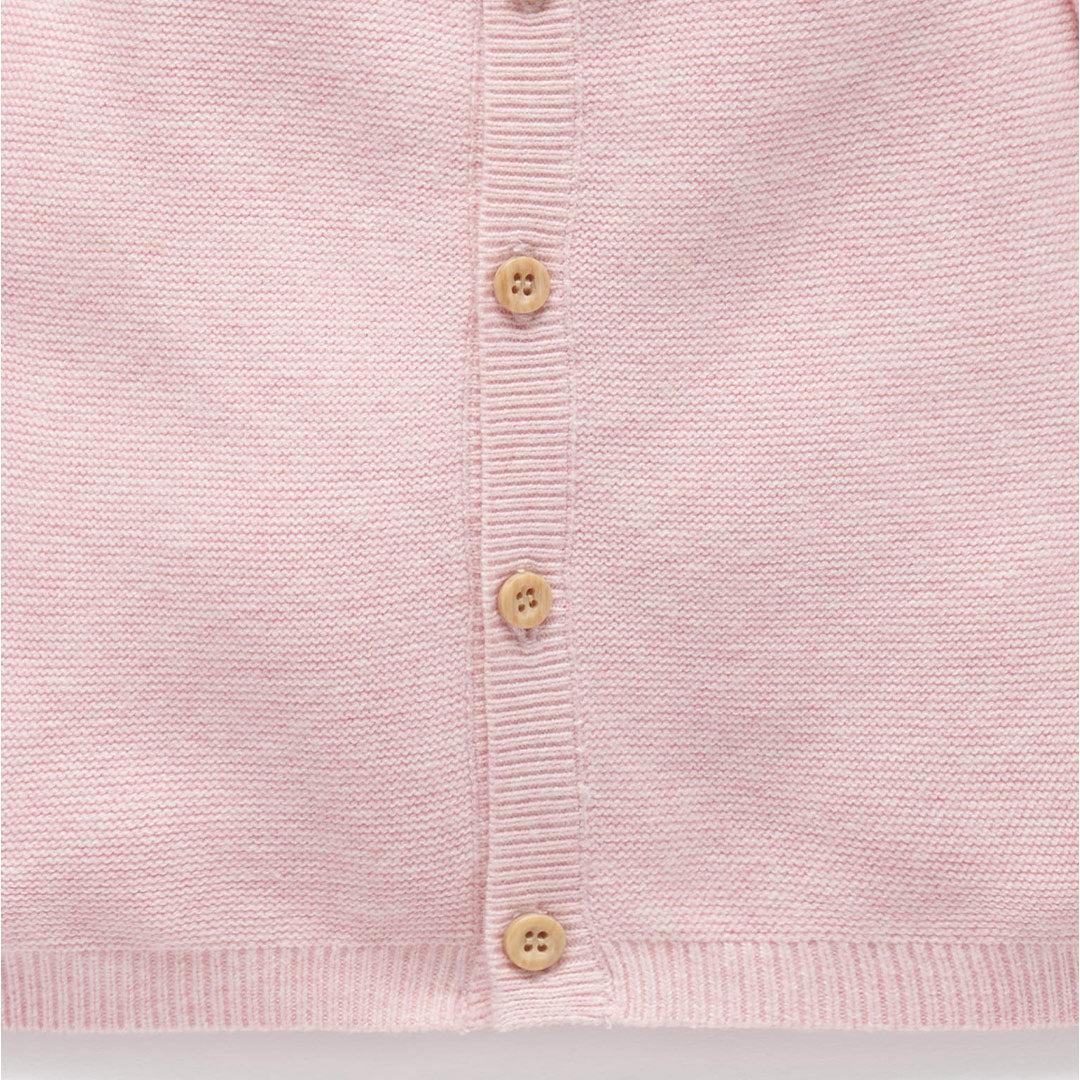 Purebaby Knit Cardigan - Pink Melange-Cardigans-Pink Melange-0-3m | Natural Baby Shower