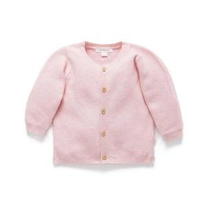 Purebaby Knit Cardigan - Pink Melange-Cardigans-Pink Melange-0-3m | Natural Baby Shower