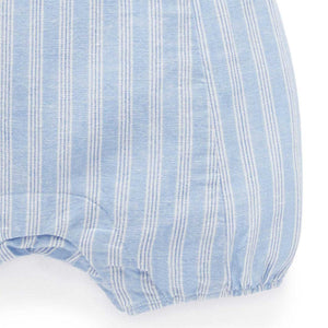 Purebaby Short Leg Overall Set - Laguna Stripe-Dungarees-Laguna Stripe-0-3m | Natural Baby Shower