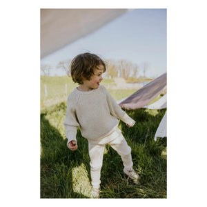 Yuki - Ribbed Organic Cotton Leggings | Heather White