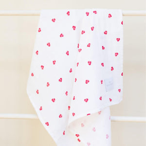 Rosa & Blue Muslin Squares - Heart - 3 Pack-Muslin Squares-Heart- | Natural Baby Shower