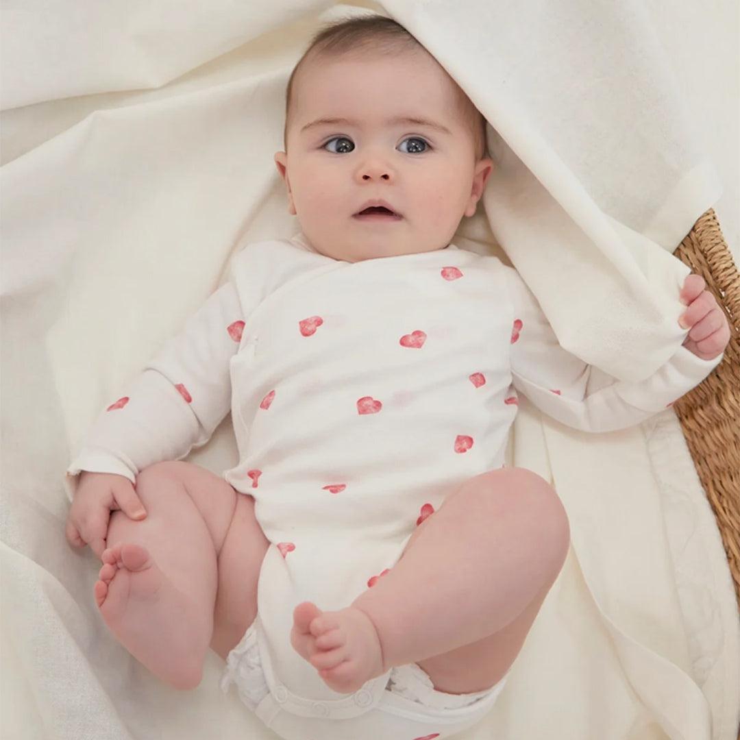 Rosa & Blue Long Bodysuit - Heart-Bodysuits- | Natural Baby Shower