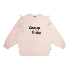 Tocoto Vintage - Rüschen Kirsch-Sweatshirt | Blassrosa