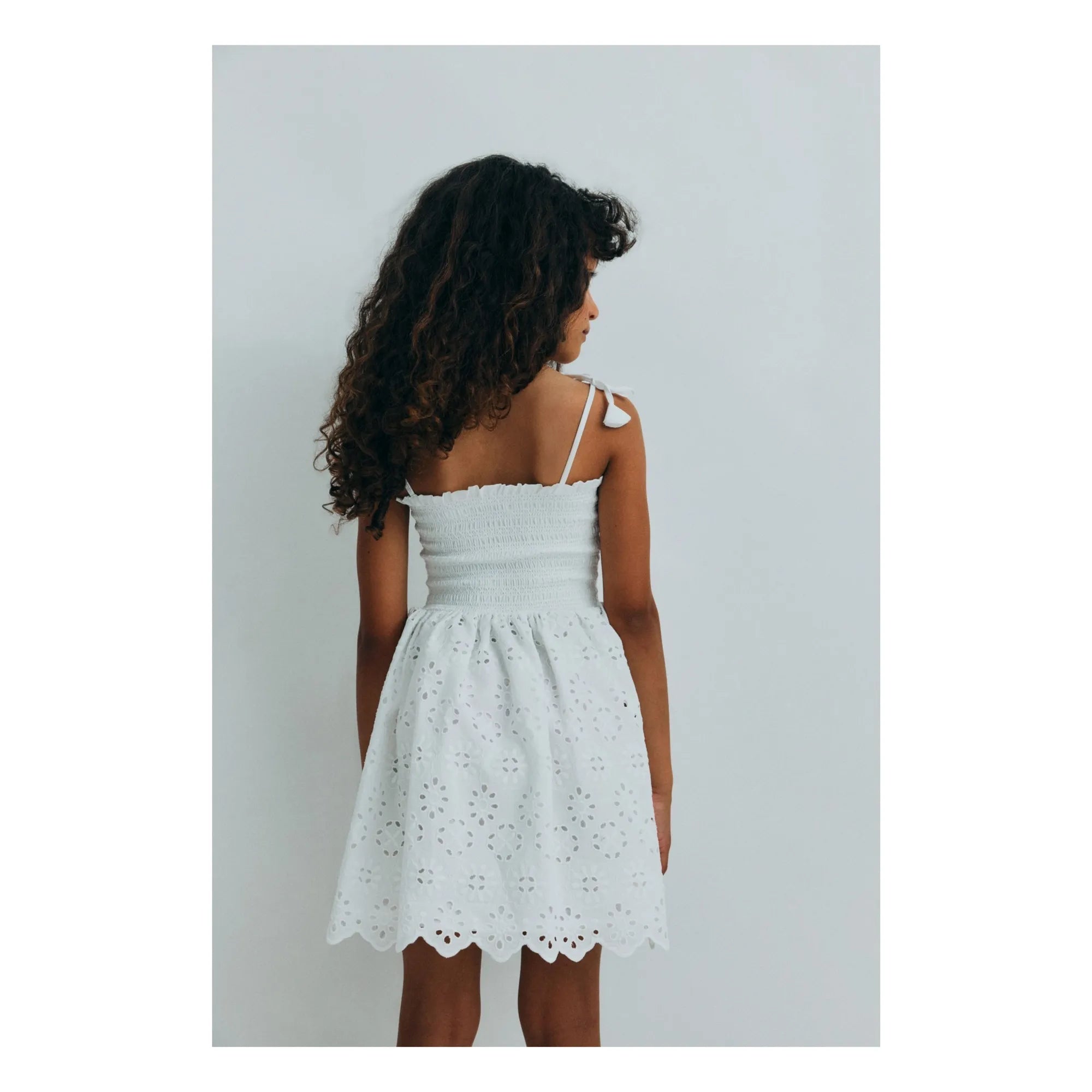 the new society - Sakura Embroidered Dress | White