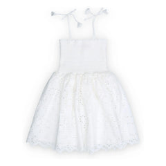 the new society - Sakura Embroidered Dress | White