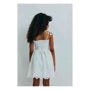 the new society - Sakura Embroidered Dress | White