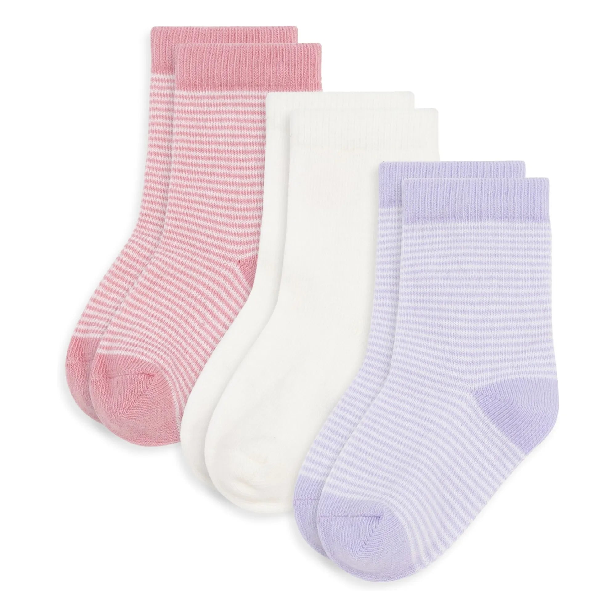 Petit Bateau - 3 Çift Çizgili Fitilli Çorap Seti | Pembe