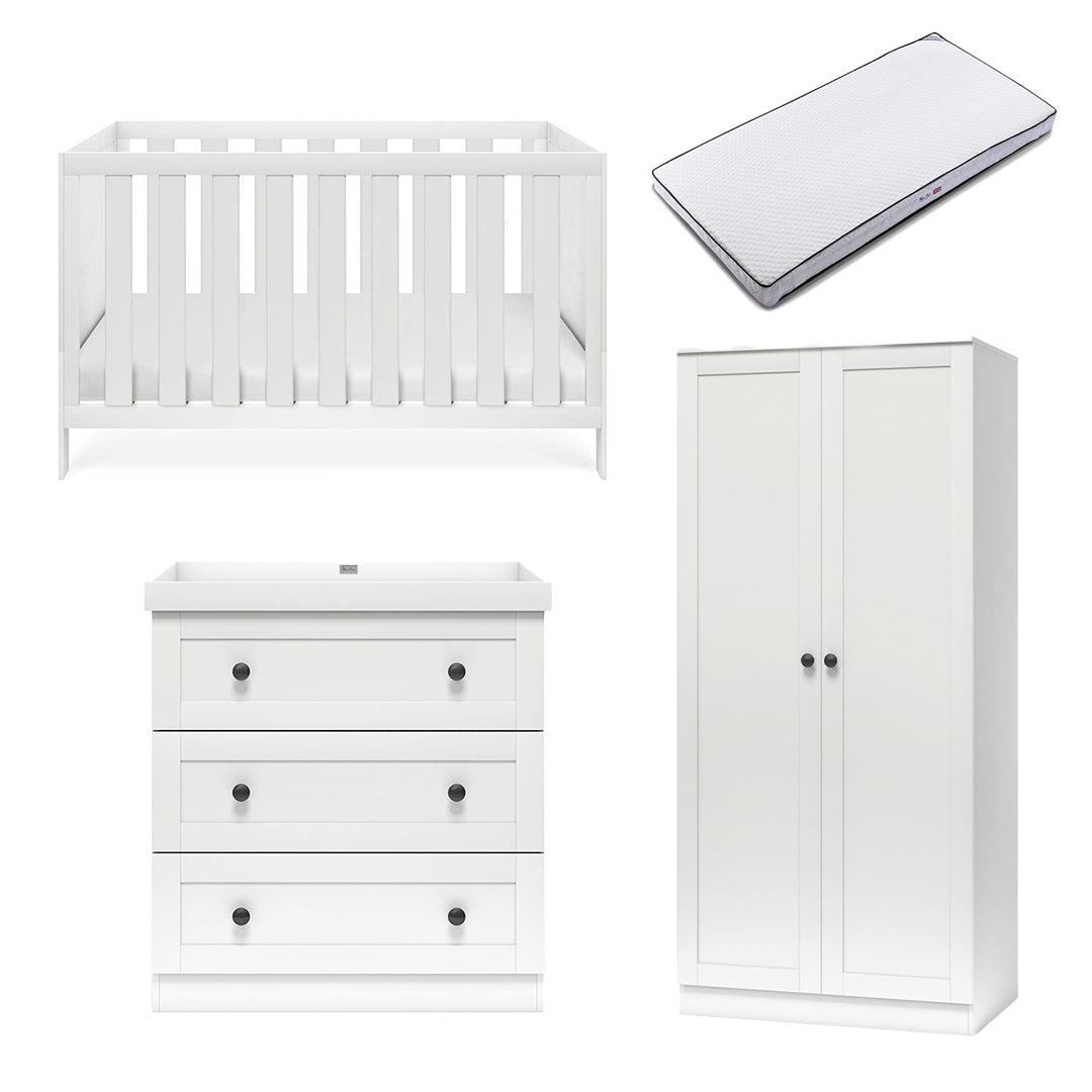 Silver Cross Bromley 3 Piece Room Set - White-Nursery Sets-White-Premium Mattress | Natural Baby Shower
