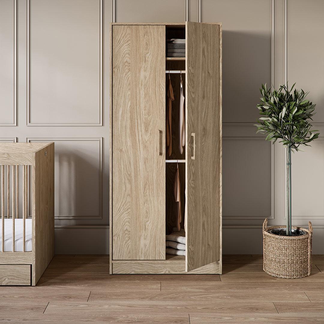 Silver Cross Geneva Wardrobe - Oak-Wardrobes-Oak-One Size | Natural Baby Shower