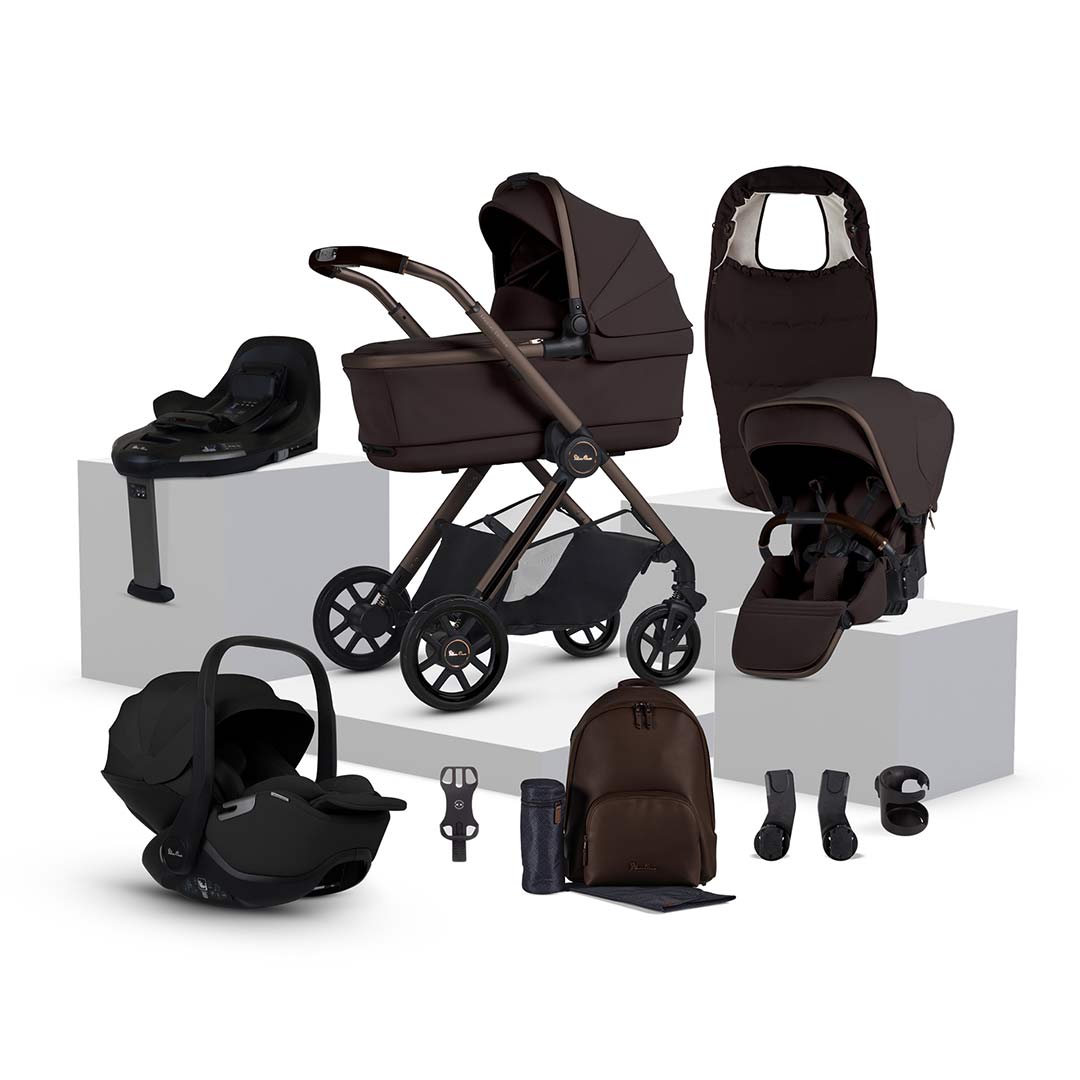 Silver Cross Reef 2 SPECIAL EDITION Ultimate 360 Bundle-Travel Systems-Ganache-Iconic Black | Natural Baby Shower