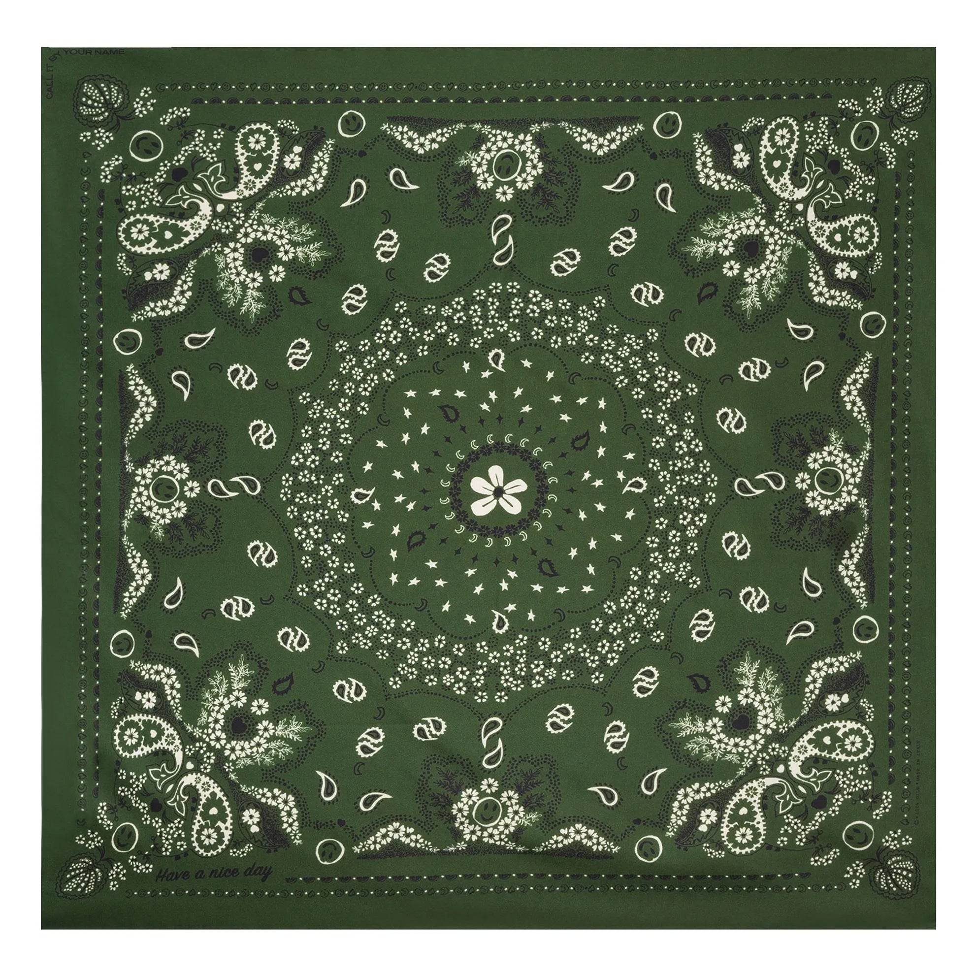 Call it by Your Name - Small Silk Bandana | Green